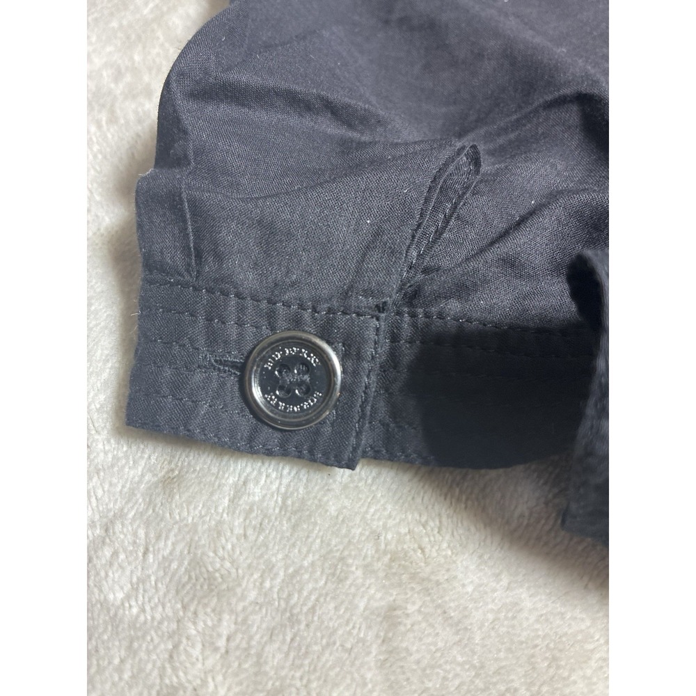 Burberry London Dress Women's 4 Black Cotton Belted Trench Career Academia - Picture 4 of 12